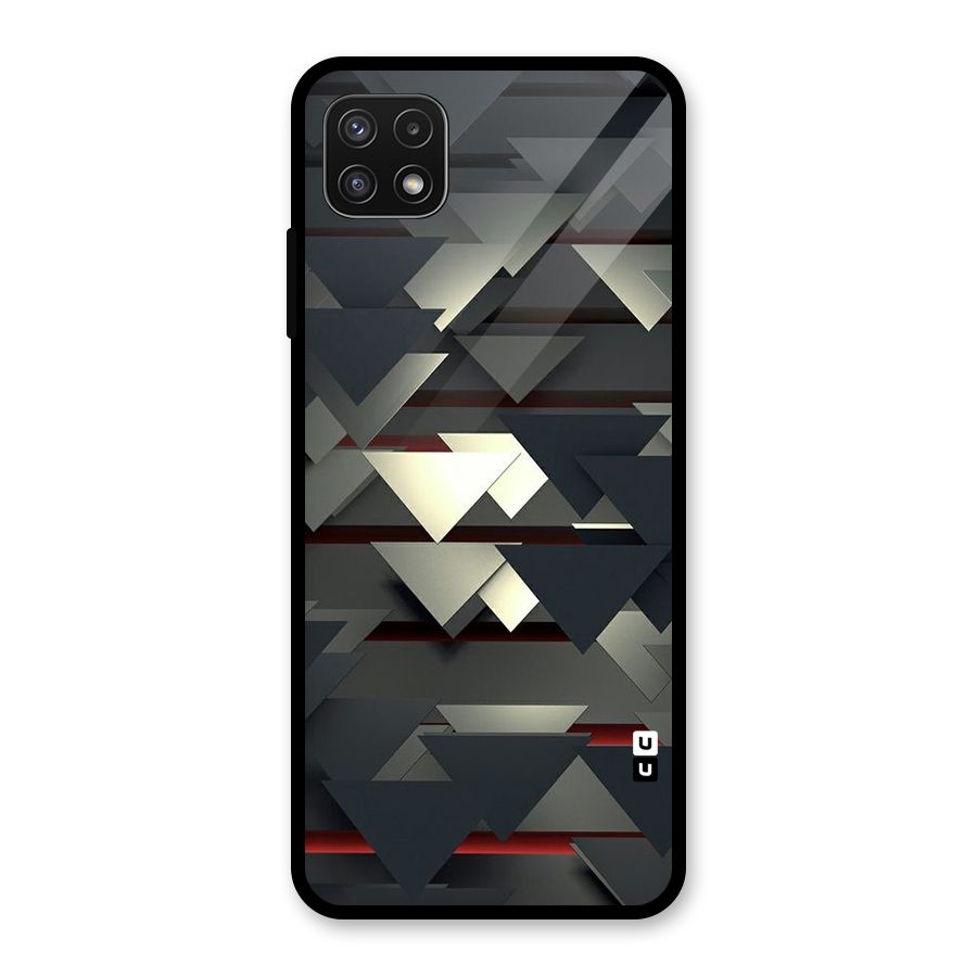 Classic Triangles Design Glass Back Case for Galaxy A22 5G