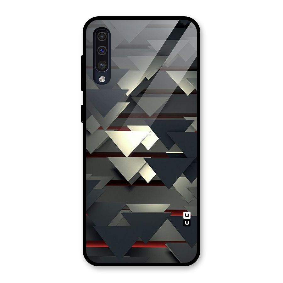 Classic Triangles Design Glass Back Case for Galaxy A30s