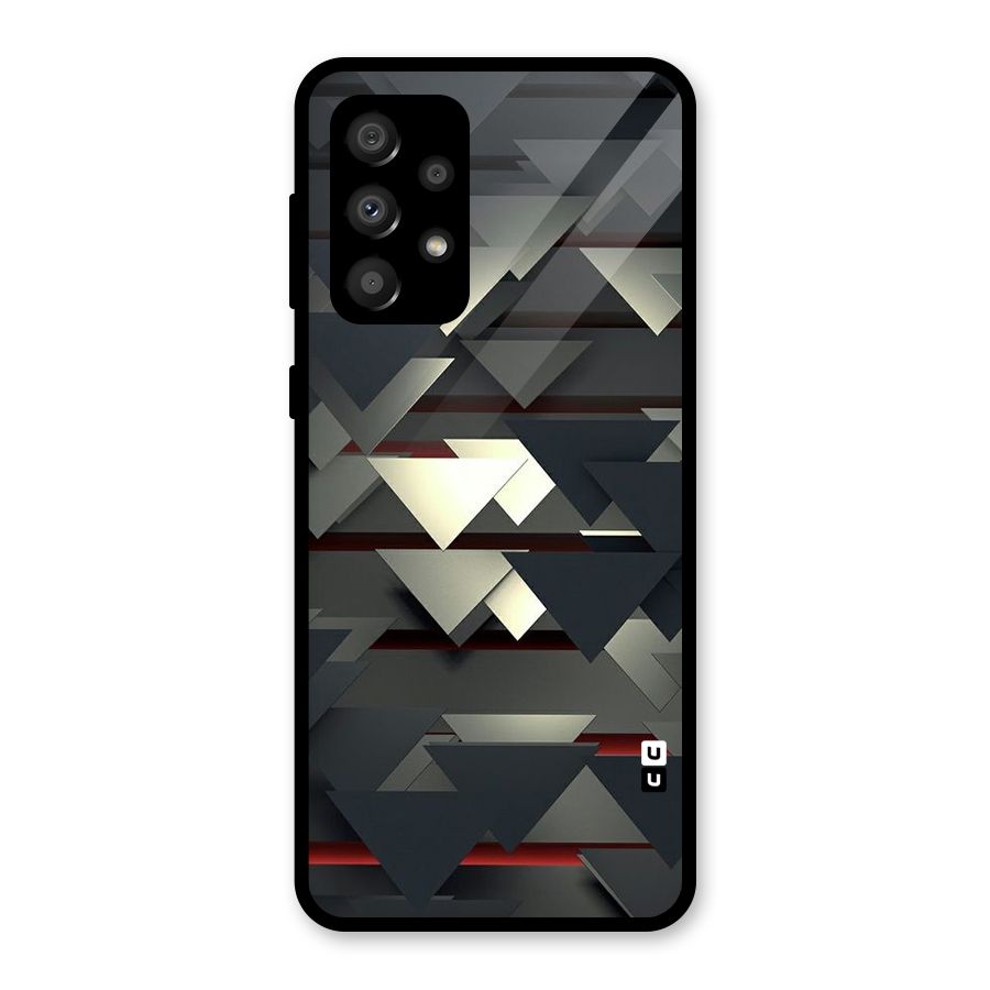 Classic Triangles Design Glass Back Case for Galaxy A32