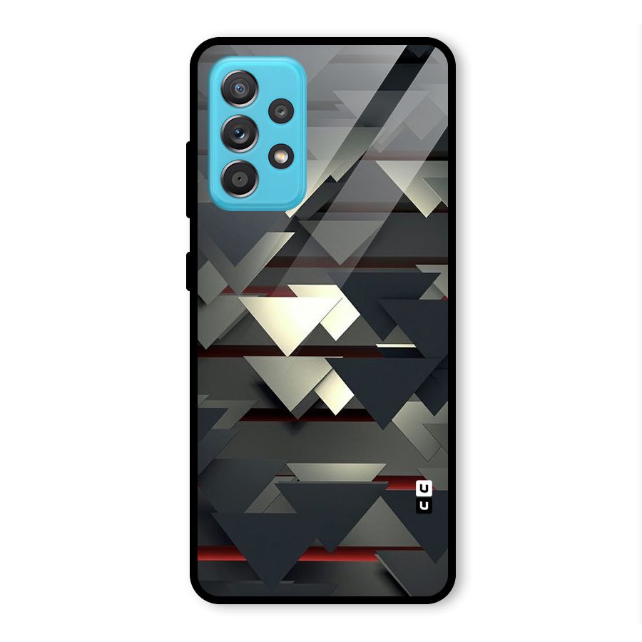 Classic Triangles Design Glass Back Case for Galaxy A52