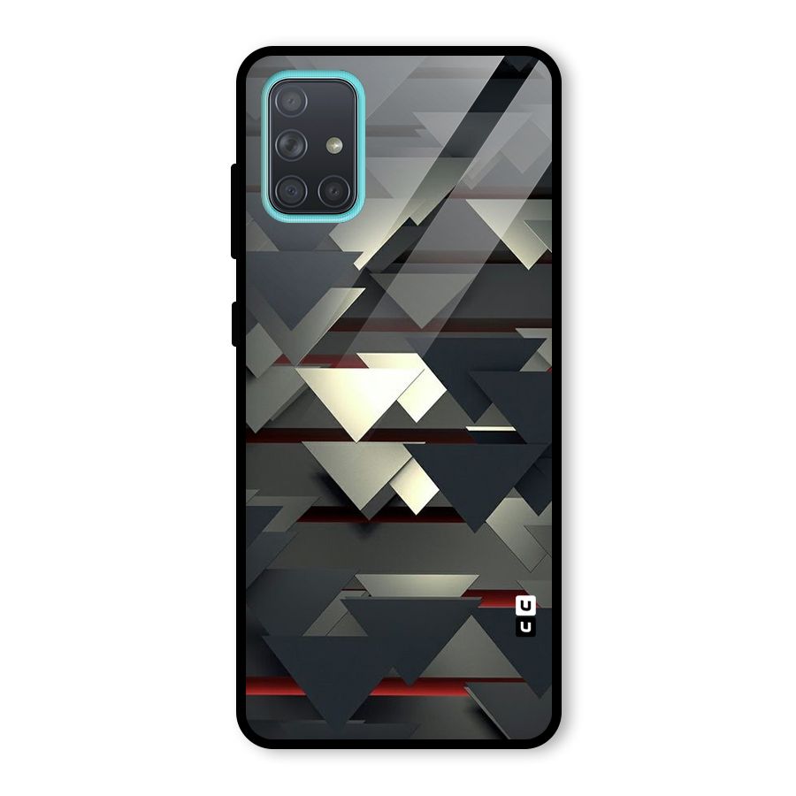 Classic Triangles Design Glass Back Case for Galaxy A71