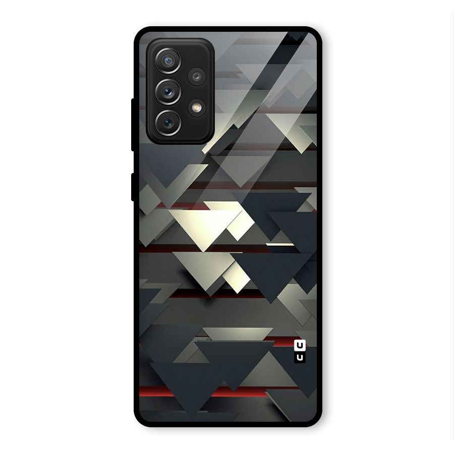 Classic Triangles Design Glass Back Case for Galaxy A72