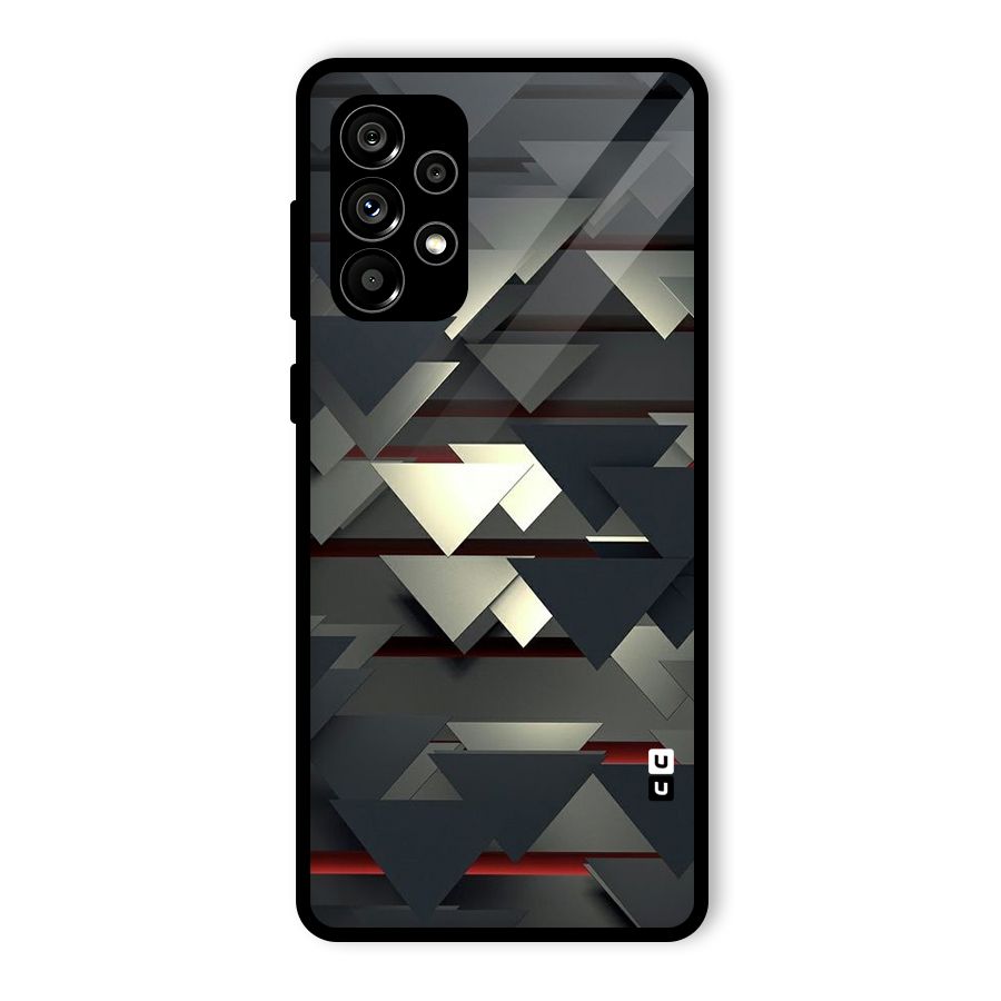 Classic Triangles Design Glass Back Case for Galaxy A73 5G