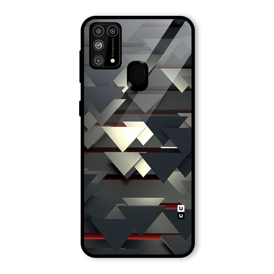Classic Triangles Design Glass Back Case for Galaxy F41