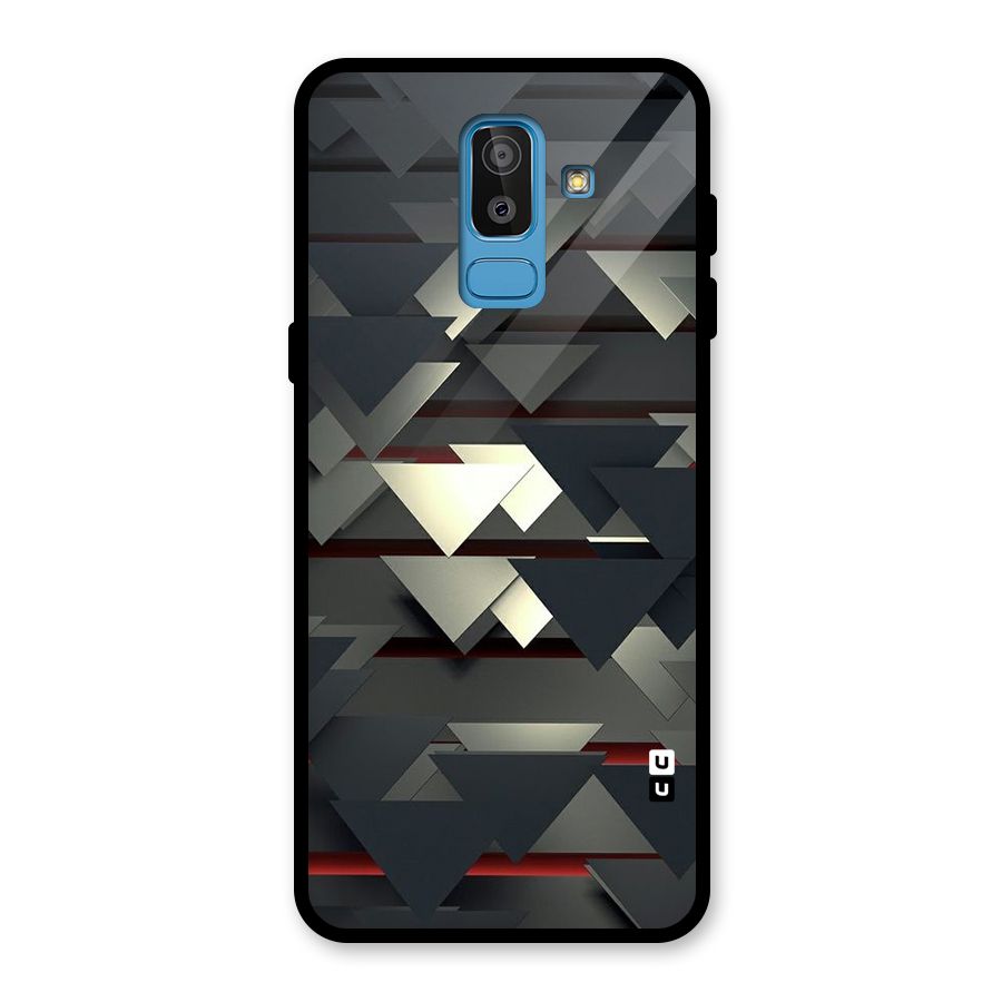 Classic Triangles Design Glass Back Case for Galaxy J8