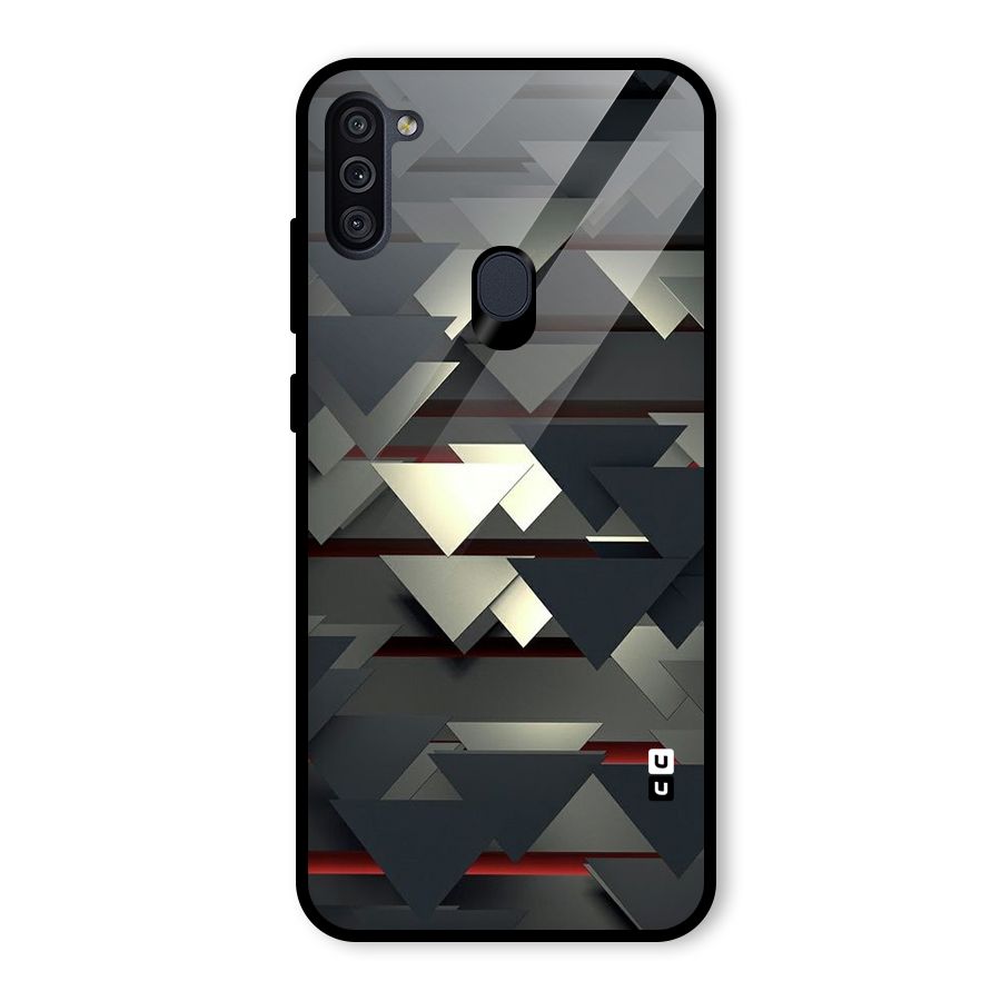 Classic Triangles Design Glass Back Case for Galaxy M11