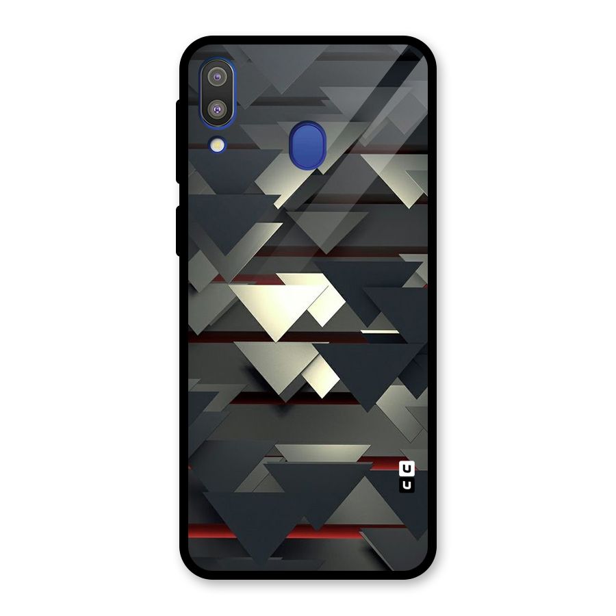 Classic Triangles Design Glass Back Case for Galaxy M20