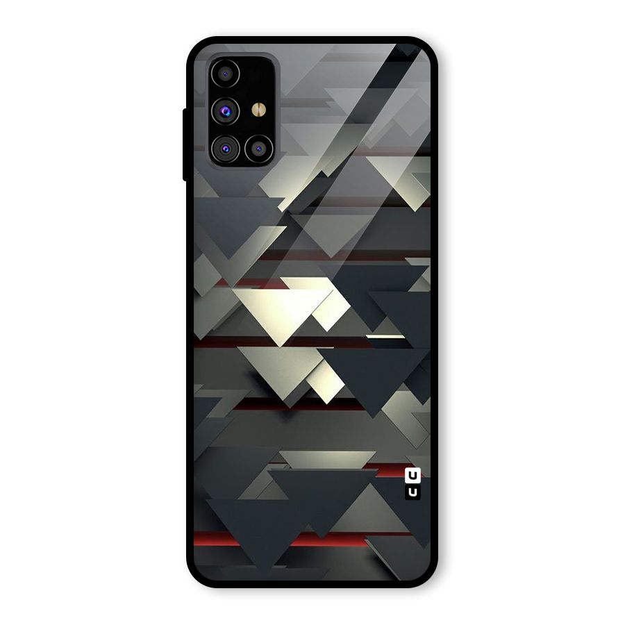 Classic Triangles Design Glass Back Case for Galaxy M31s