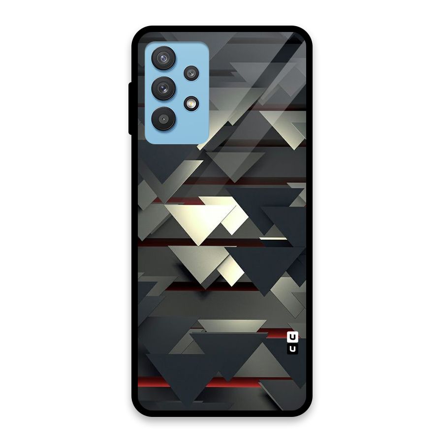 Classic Triangles Design Glass Back Case for Galaxy M32 5G