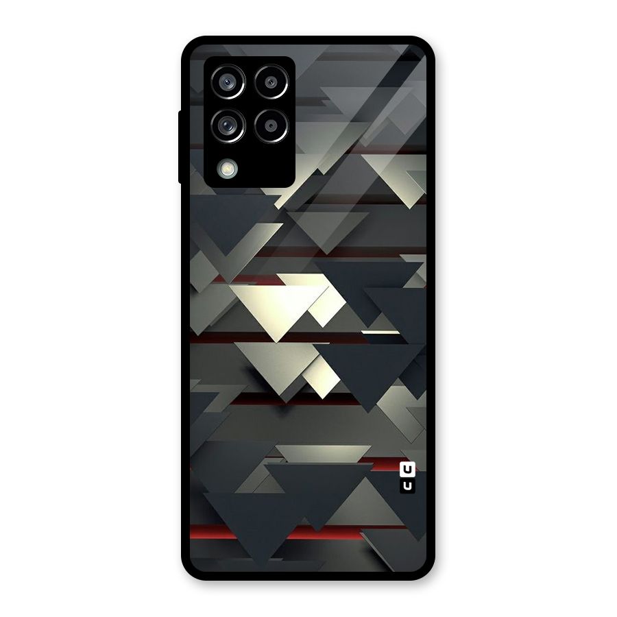 Classic Triangles Design Glass Back Case for Galaxy M53 5G