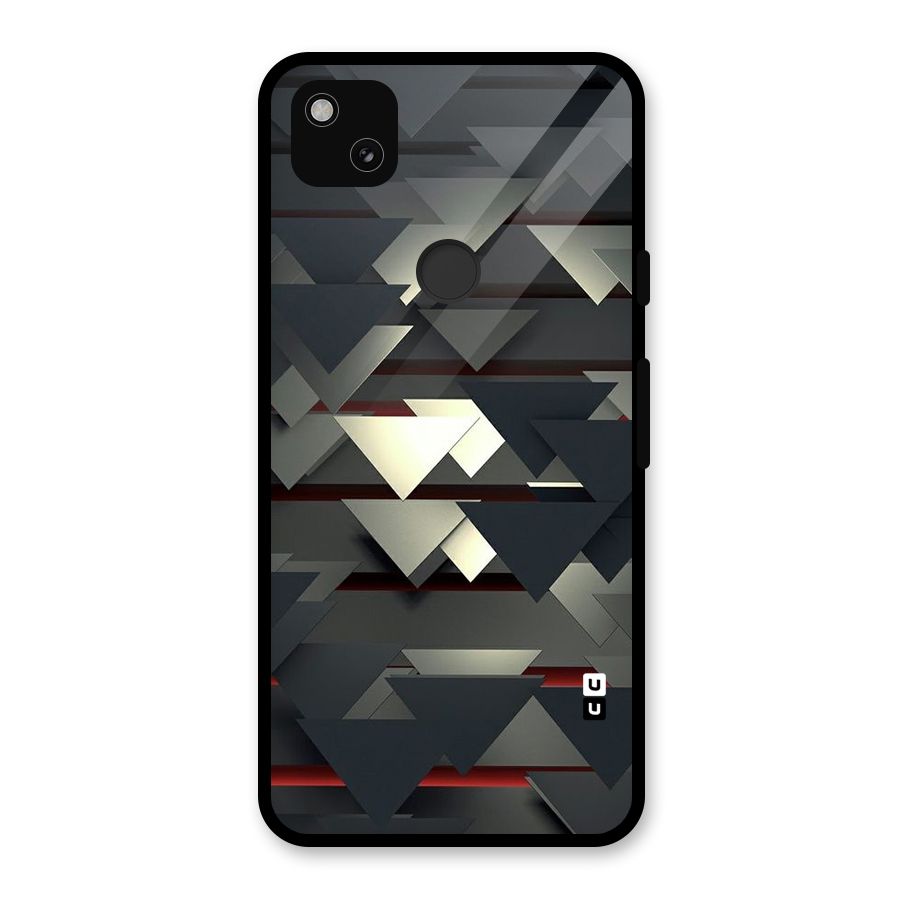Classic Triangles Design Glass Back Case for Google Pixel 4a