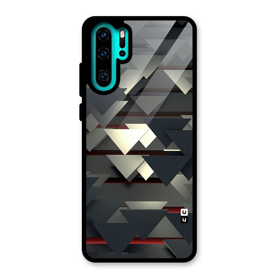Classic Triangles Design Glass Back Case for Huawei P30 Pro