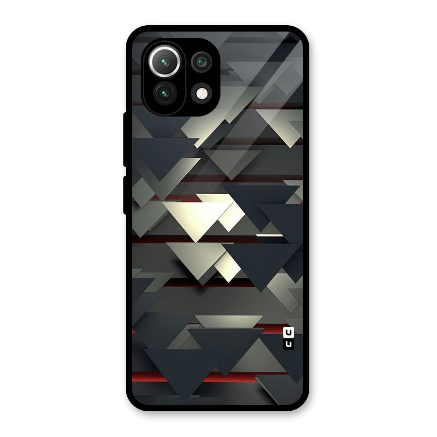 Classic Triangles Design Glass Back Case for Mi 11 Lite