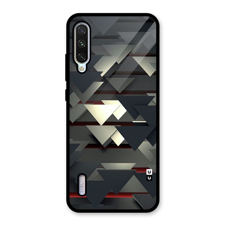 Classic Triangles Design Glass Back Case for Mi A3