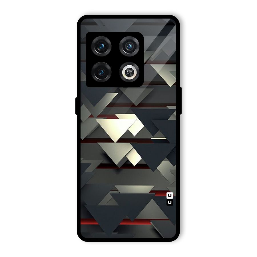Classic Triangles Design Glass Back Case for OnePlus 10 Pro 5G