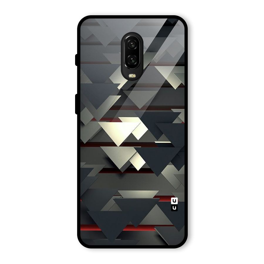 Classic Triangles Design Glass Back Case for OnePlus 6T