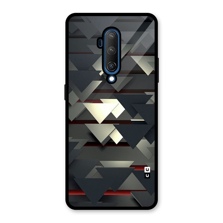 Classic Triangles Design Glass Back Case for OnePlus 7T Pro