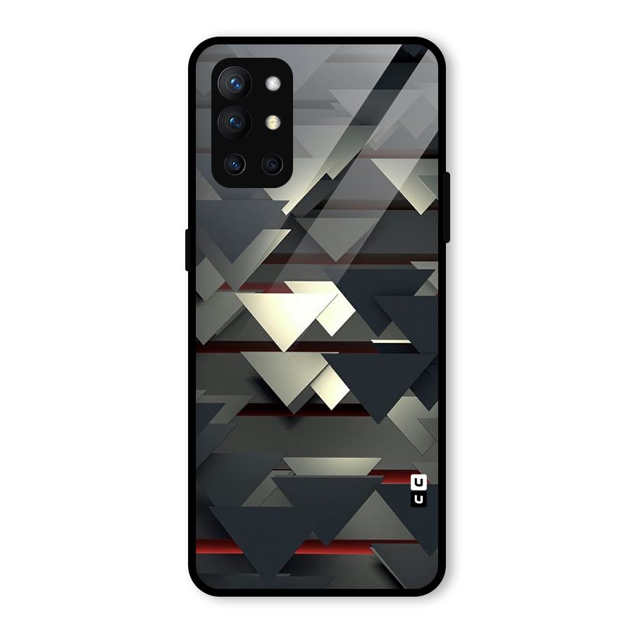 Classic Triangles Design Glass Back Case for OnePlus 9R