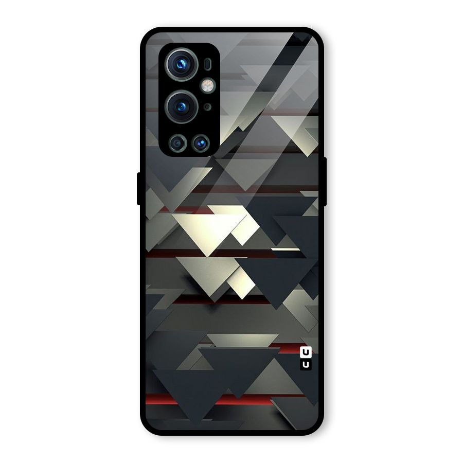 Classic Triangles Design Glass Back Case for OnePlus 9 Pro