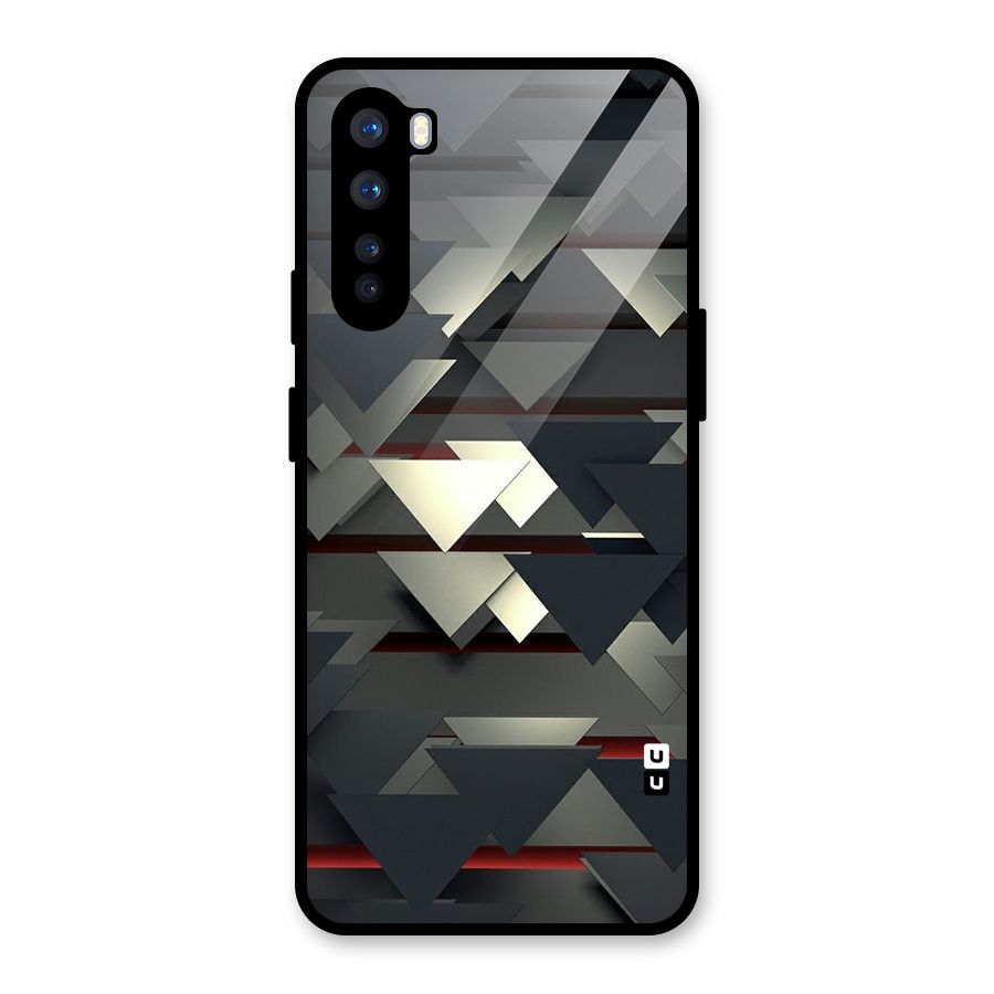 Classic Triangles Design Glass Back Case for OnePlus Nord