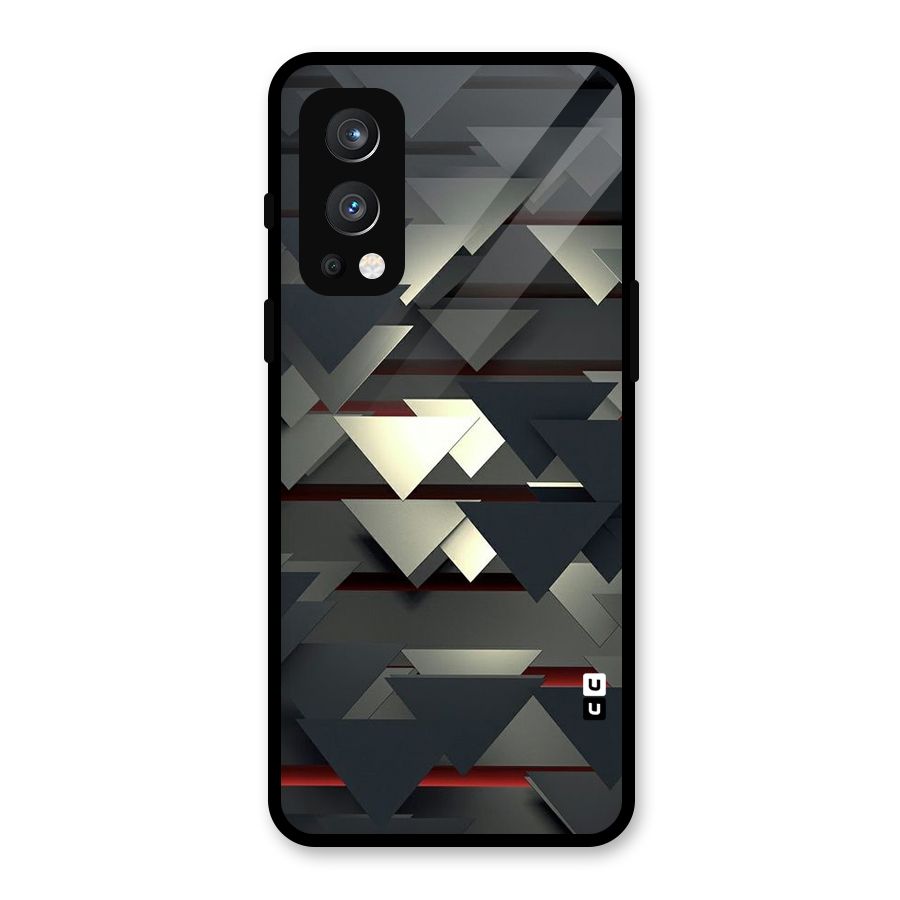 Classic Triangles Design Glass Back Case for OnePlus Nord 2 5G