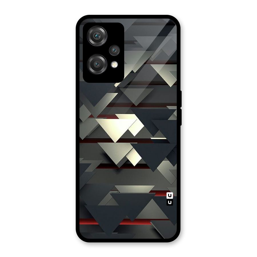Classic Triangles Design Glass Back Case for OnePlus Nord CE 2 Lite 5G