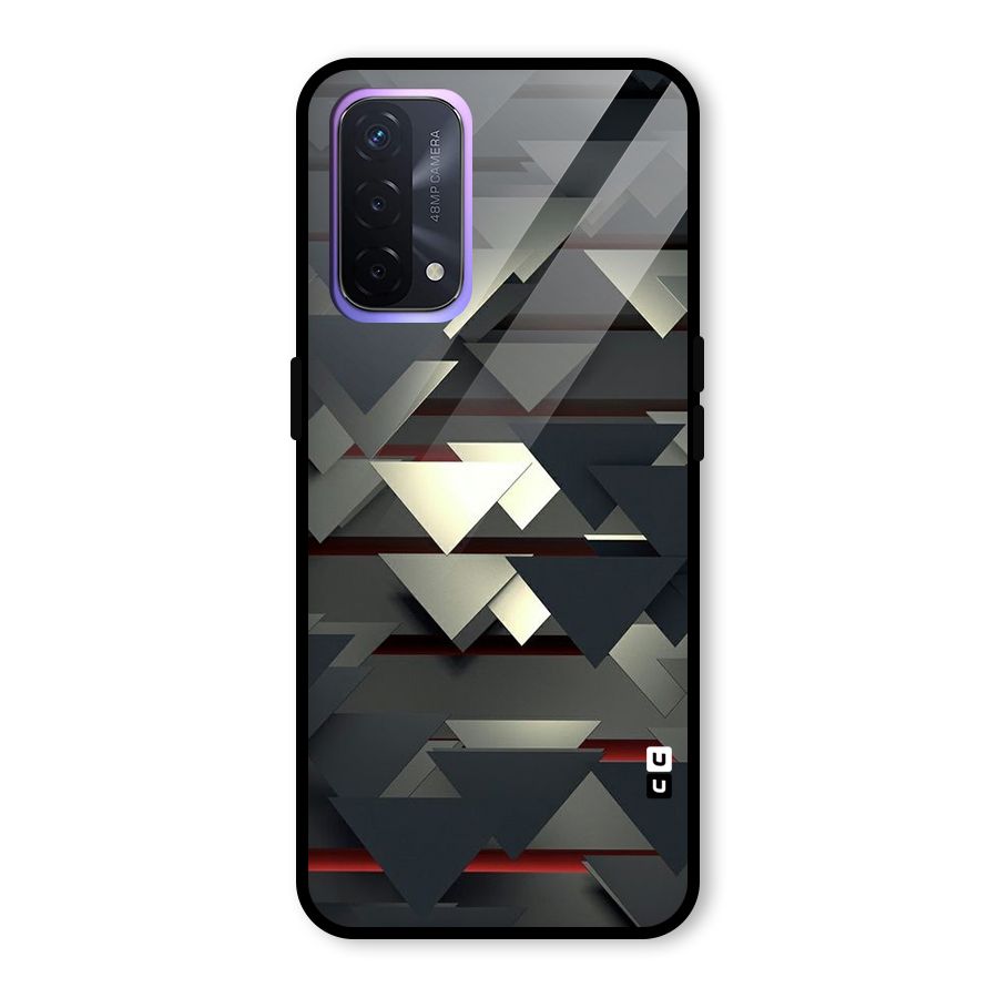 Classic Triangles Design Glass Back Case for Oppo A74 5G