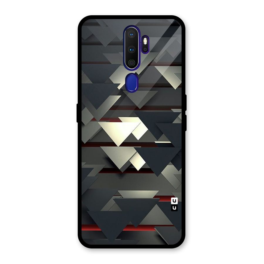Classic Triangles Design Glass Back Case for Oppo A9 (2020)