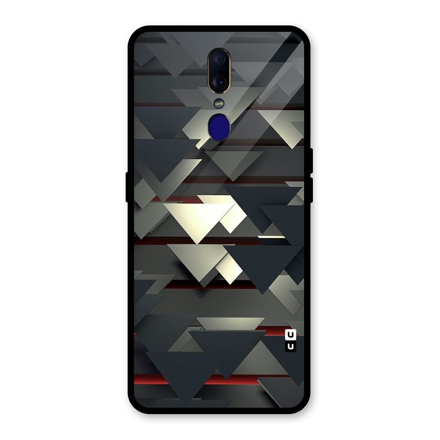 Classic Triangles Design Glass Back Case for Oppo F11