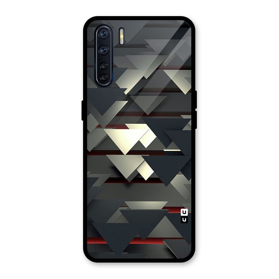 Classic Triangles Design Glass Back Case for Oppo F15