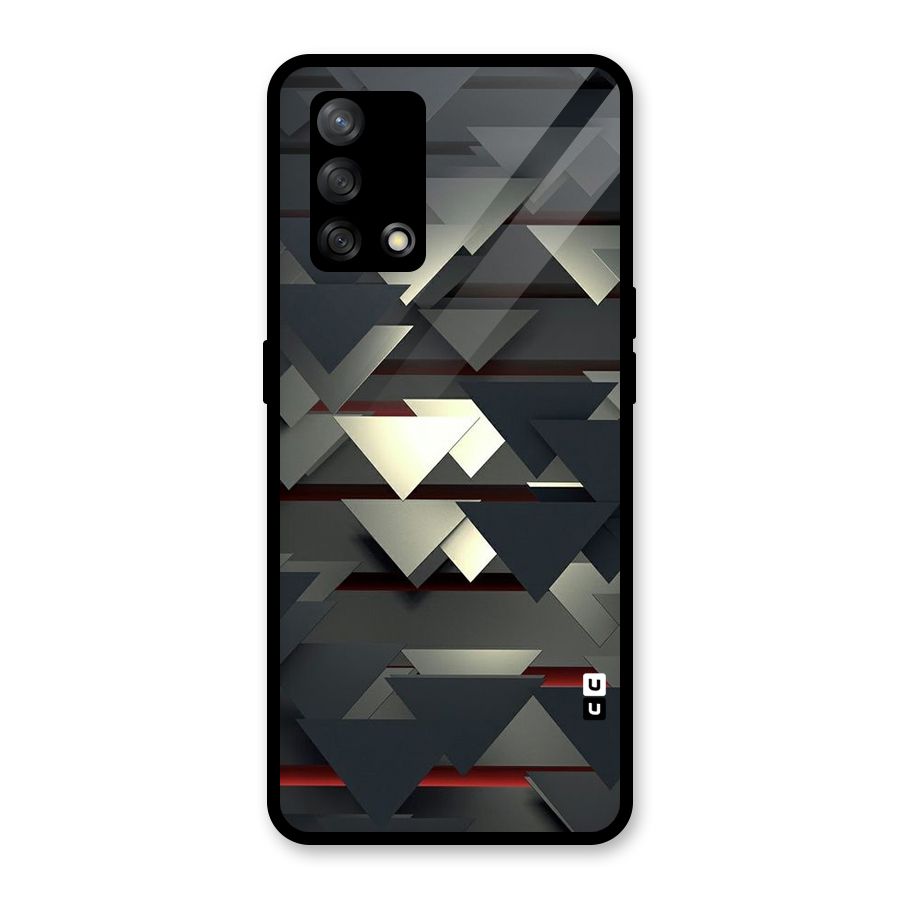 Classic Triangles Design Glass Back Case for Oppo F19