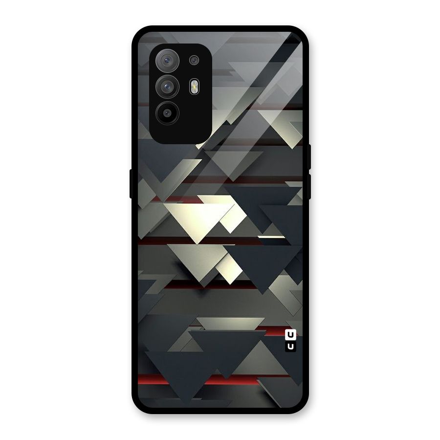 Classic Triangles Design Glass Back Case for Oppo F19 Pro Plus 5G