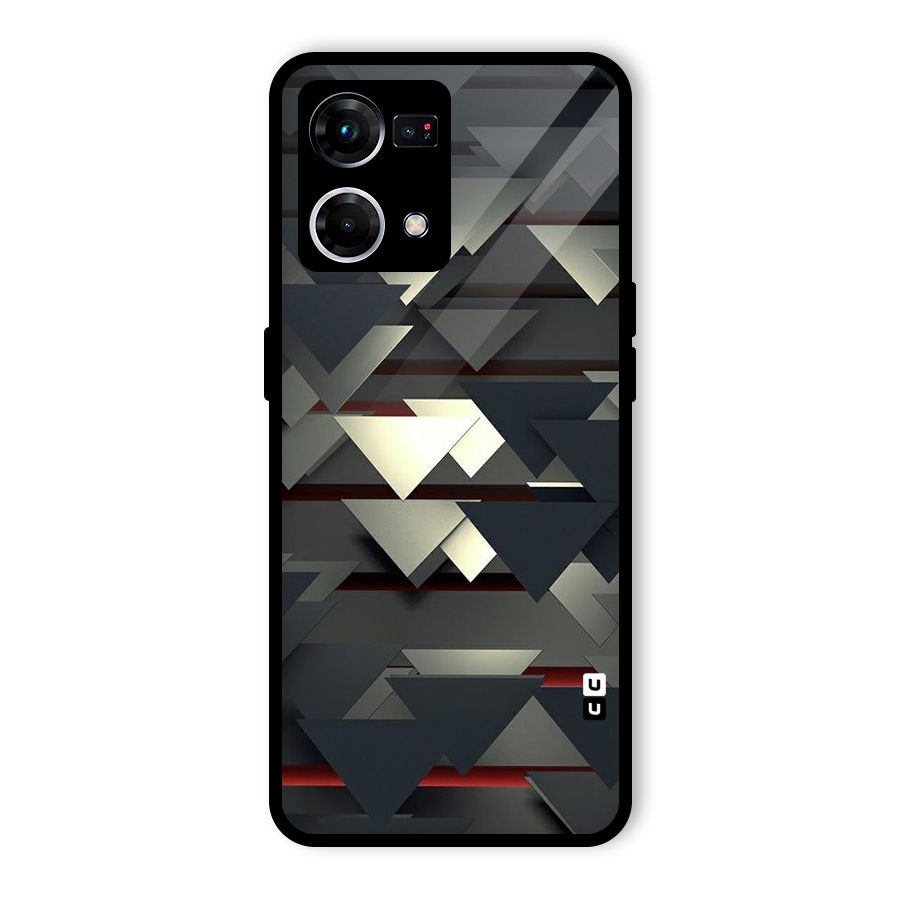 Classic Triangles Design Glass Back Case for Oppo F21 Pro 5G