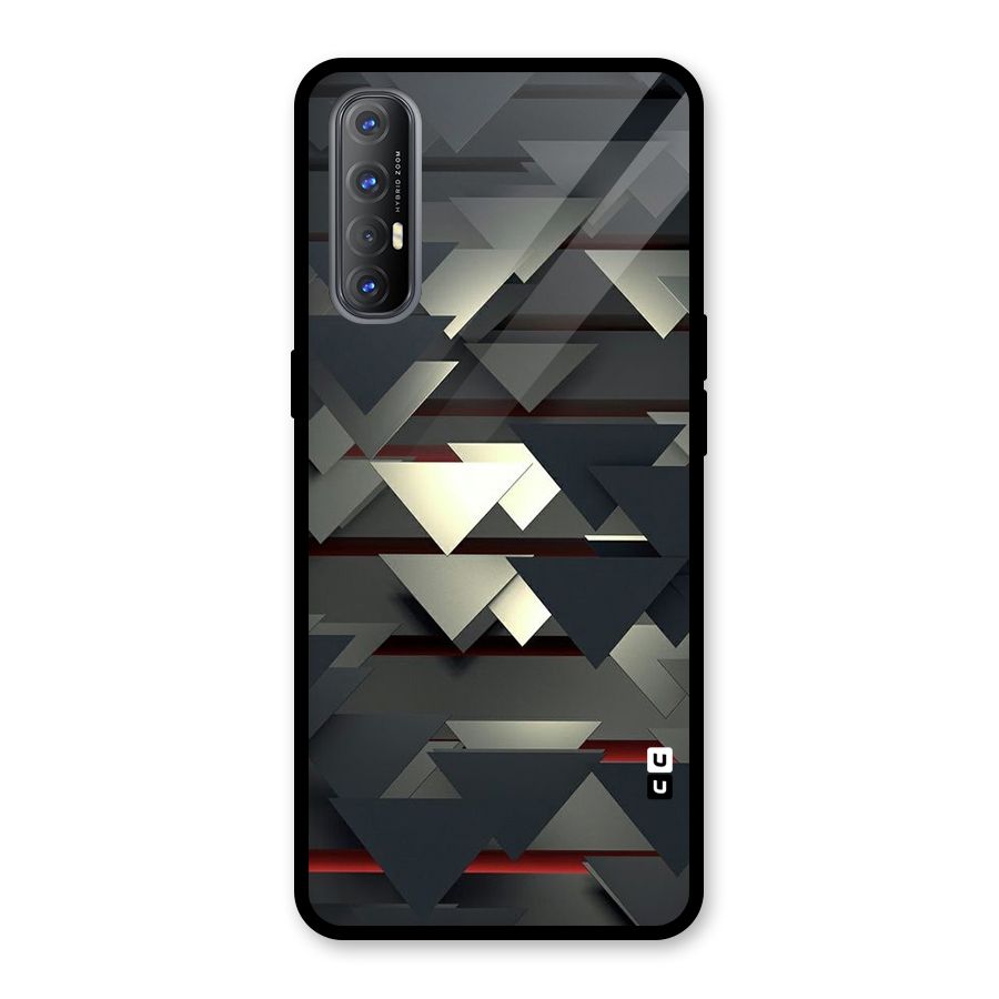 Classic Triangles Design Glass Back Case for Oppo Reno3 Pro
