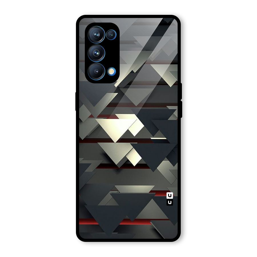 Classic Triangles Design Glass Back Case for Oppo Reno5 Pro 5G