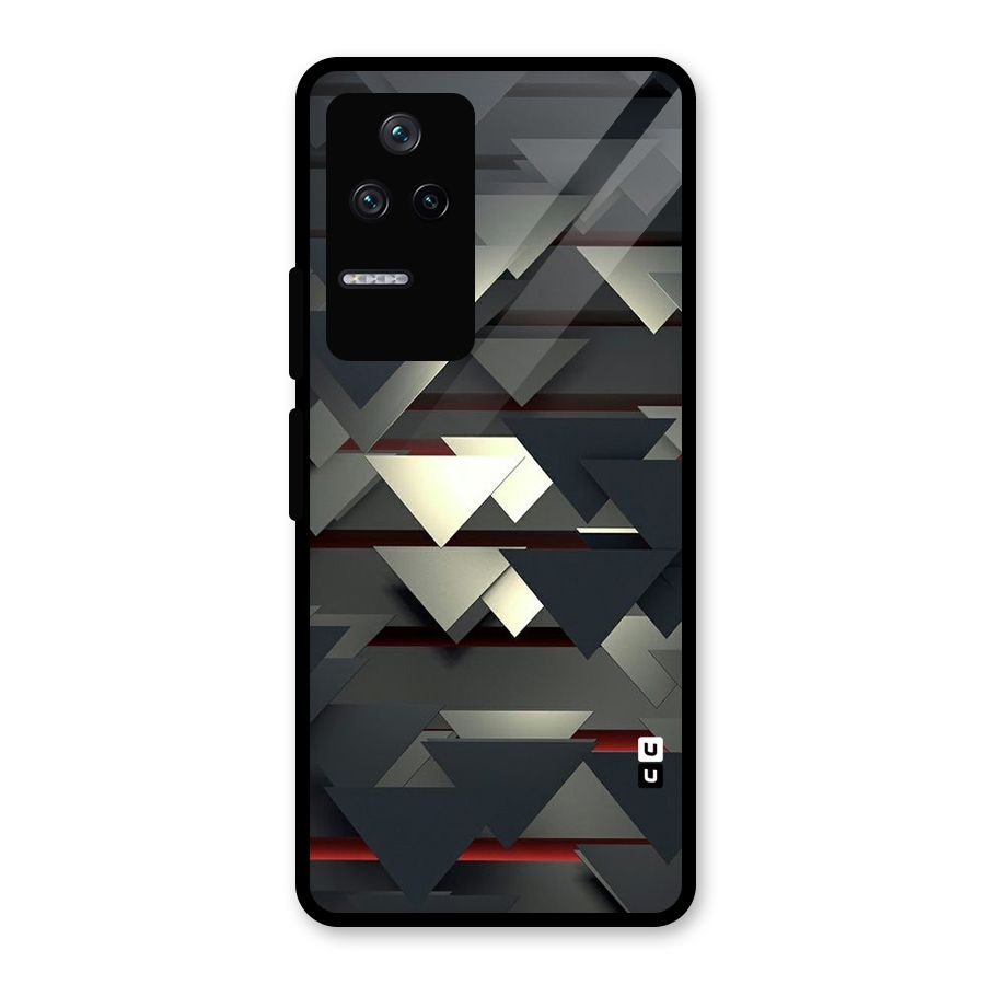 Classic Triangles Design Glass Back Case for Poco F4 5G