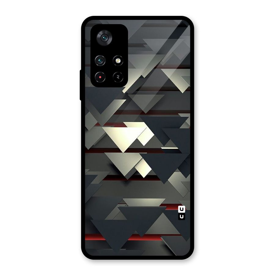 Classic Triangles Design Glass Back Case for Poco M4 Pro 5G