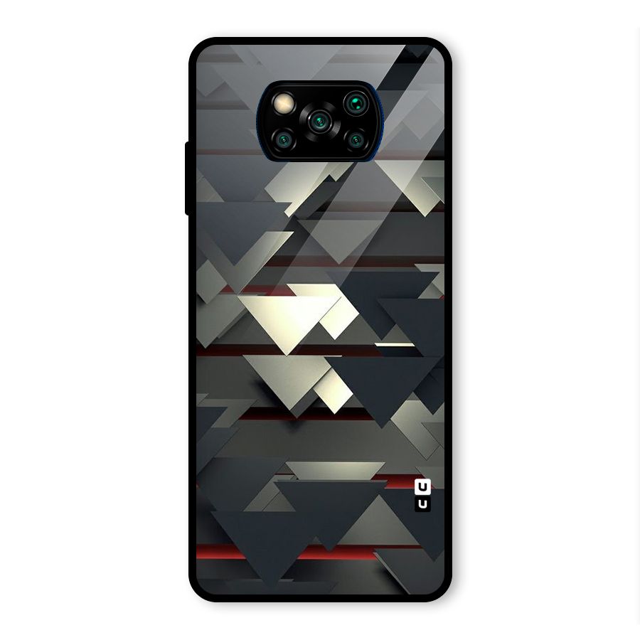 Classic Triangles Design Glass Back Case for Poco X3 Pro
