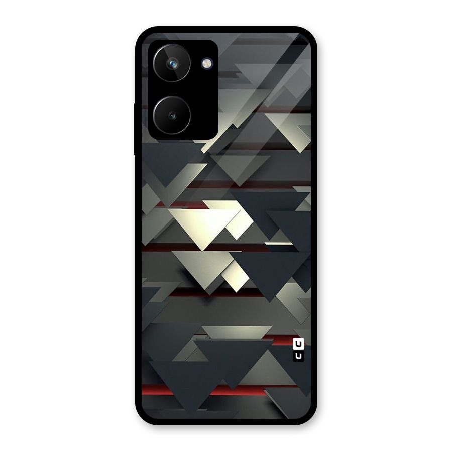 Classic Triangles Design Glass Back Case for Realme 10