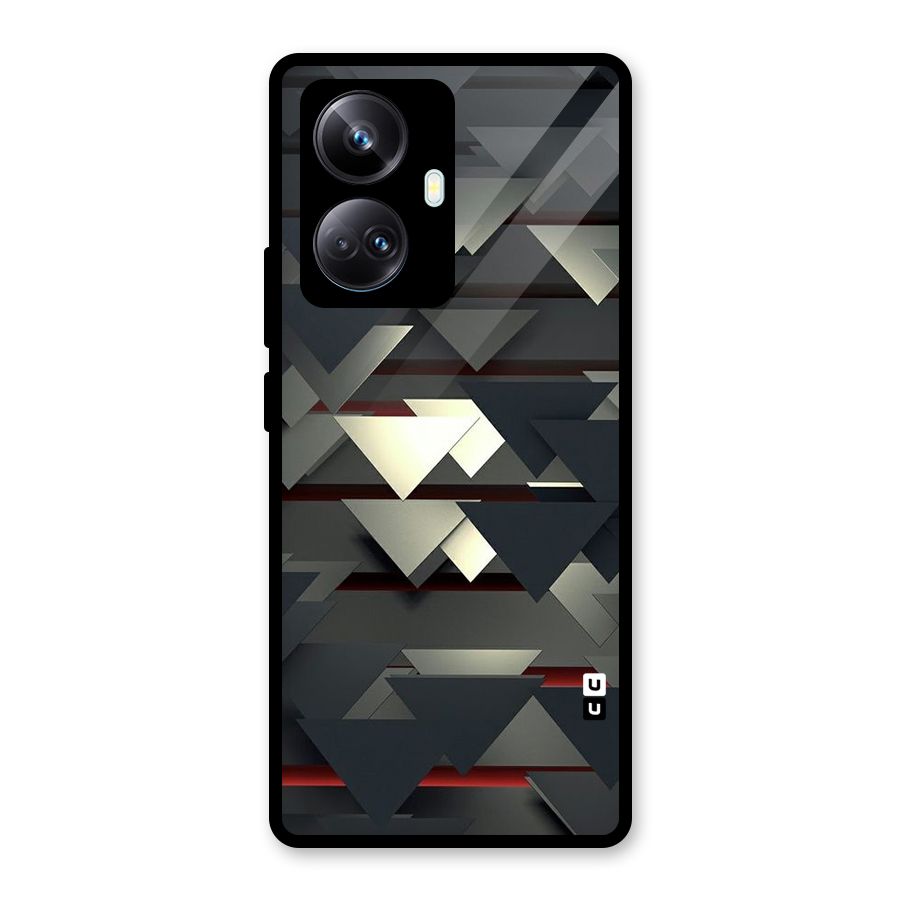 Classic Triangles Design Glass Back Case for Realme 10 Pro Plus