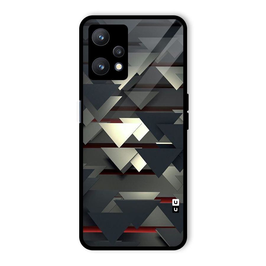 Classic Triangles Design Glass Back Case for Realme 9 Pro 5G
