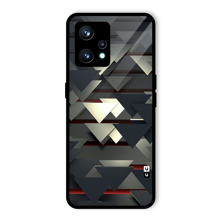 Classic Triangles Design Glass Back Case for Realme 9 Pro Plus 5G
