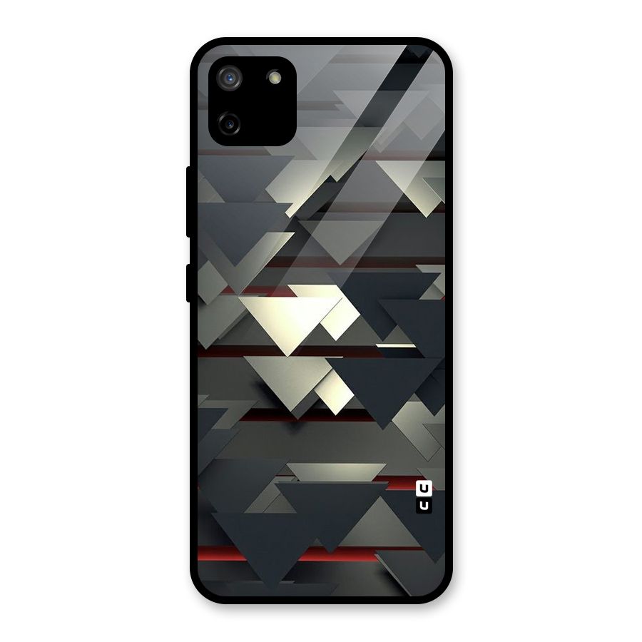 Classic Triangles Design Glass Back Case for Realme C11