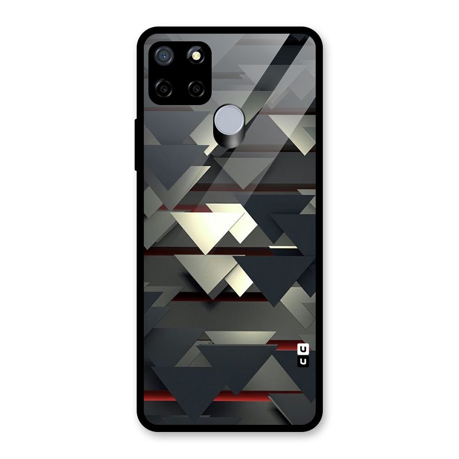 Classic Triangles Design Glass Back Case for Realme C12