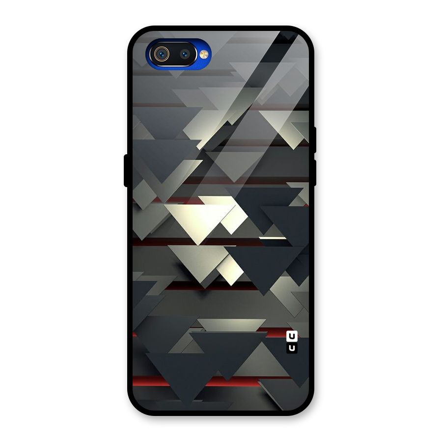 Classic Triangles Design Glass Back Case for Realme C2