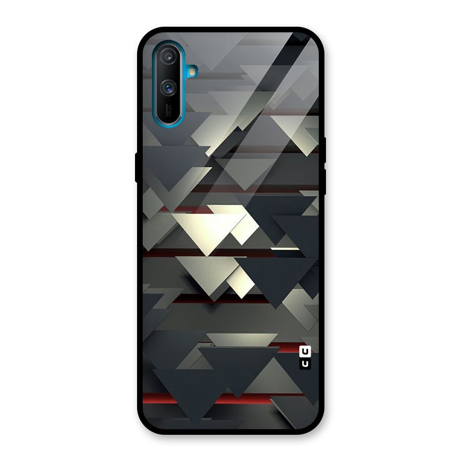 Classic Triangles Design Glass Back Case for Realme C3