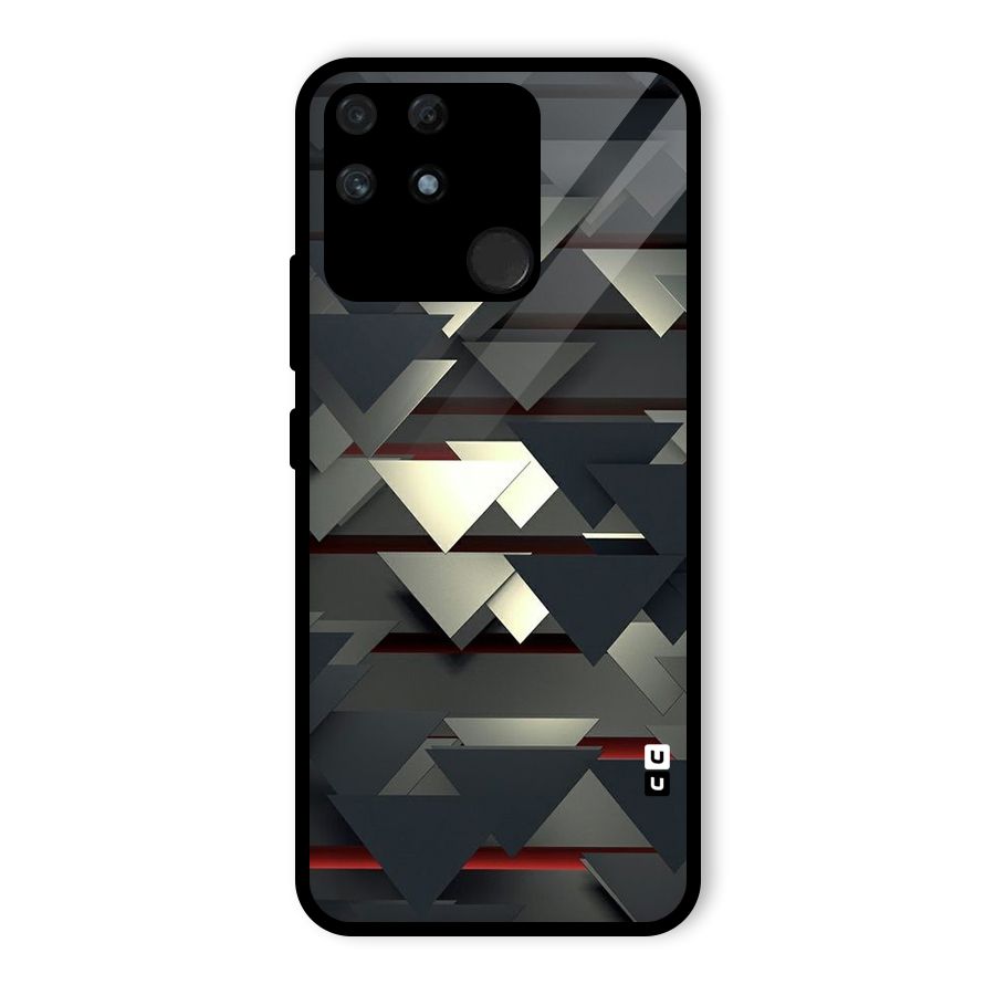 Classic Triangles Design Glass Back Case for Realme Narzo 50A