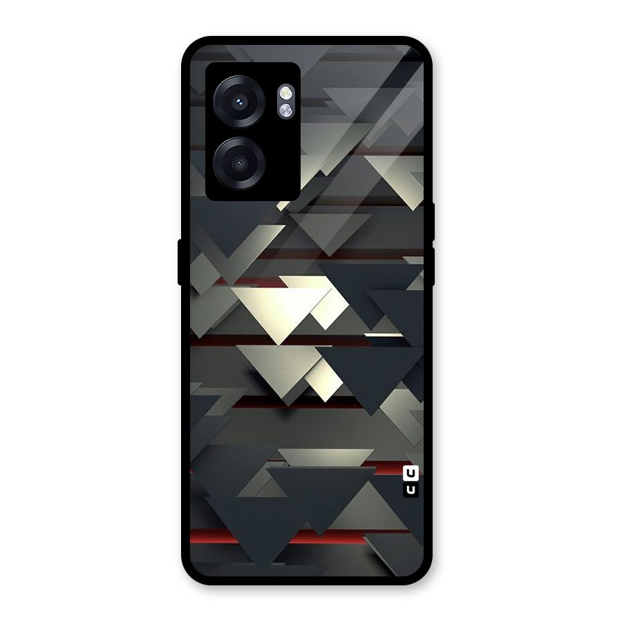 Classic Triangles Design Glass Back Case for Realme Narzo 50 5G