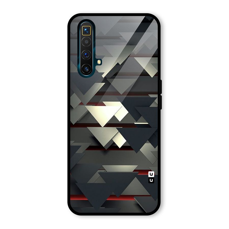 Classic Triangles Design Glass Back Case for Realme X3