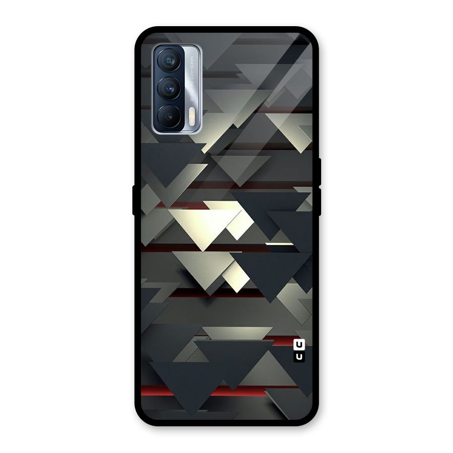 Classic Triangles Design Glass Back Case for Realme X7
